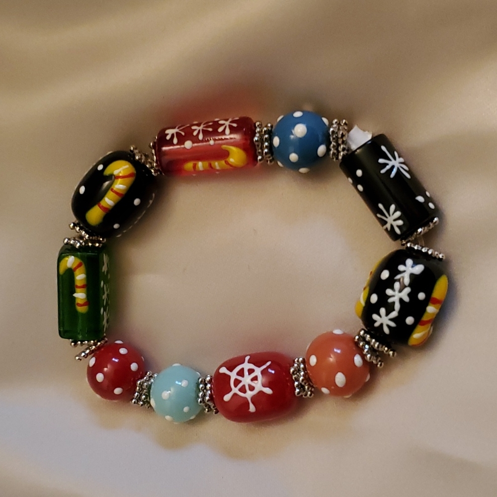 Dark multi colour Christmas bracelets